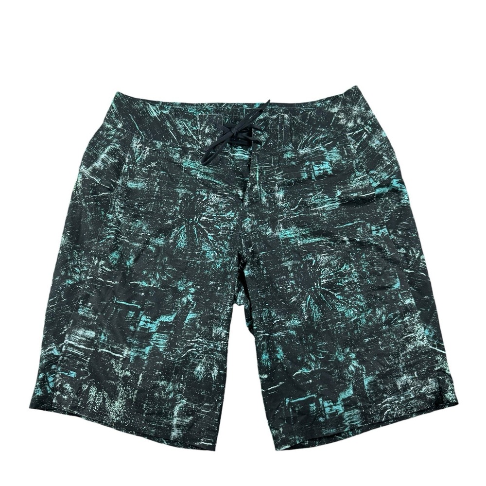 Lululemon Black Blue AOP Unlined Mens Boardshorts Size 30 Athletic Shorts